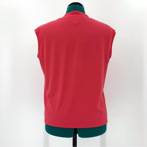 Allison Daley Coral Pink Sleeveless Round Neck Shell Top, Small - Picture 6 of 16